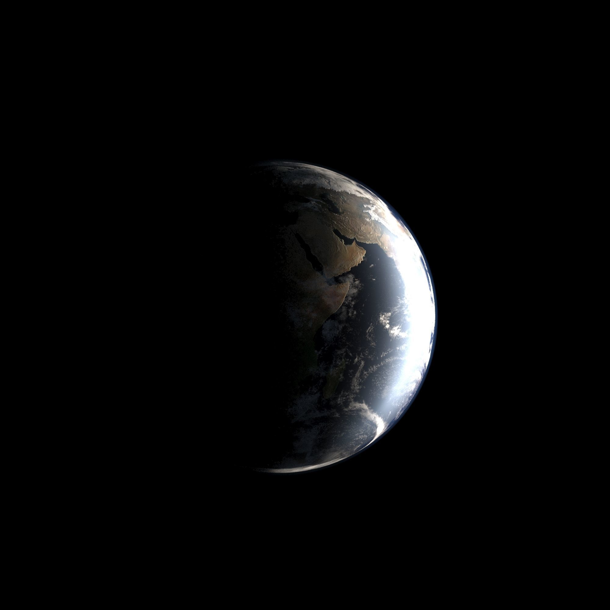 EARTH from space - Low-poly 3D model_3