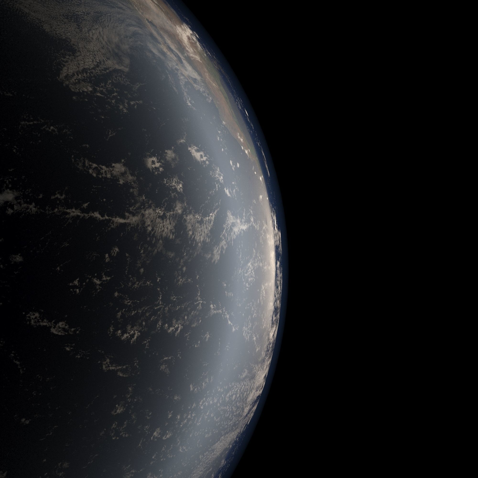 EARTH from space - Low-poly 3D model_9