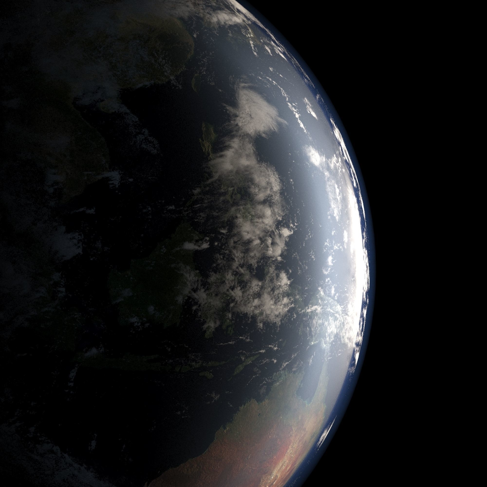EARTH from space - Low-poly 3D model_14