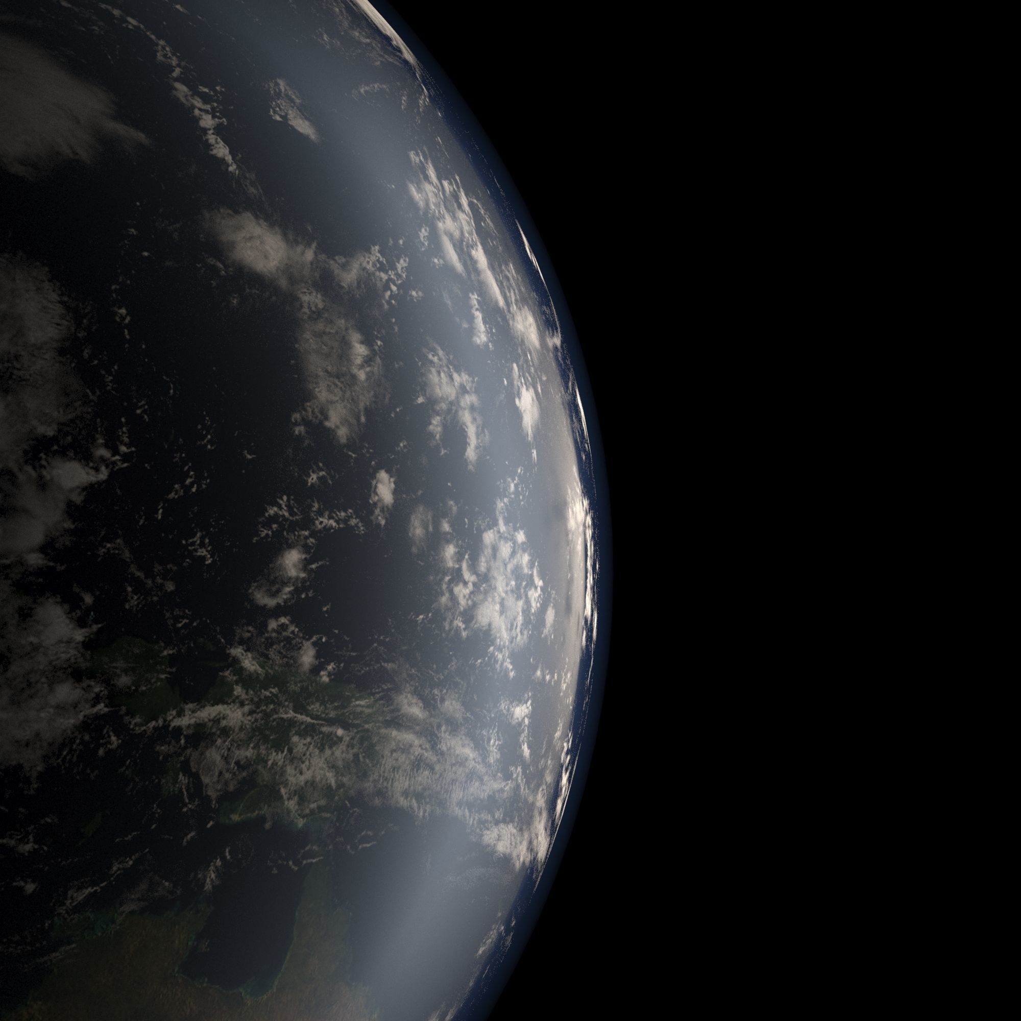 EARTH from space - Low-poly 3D model_7