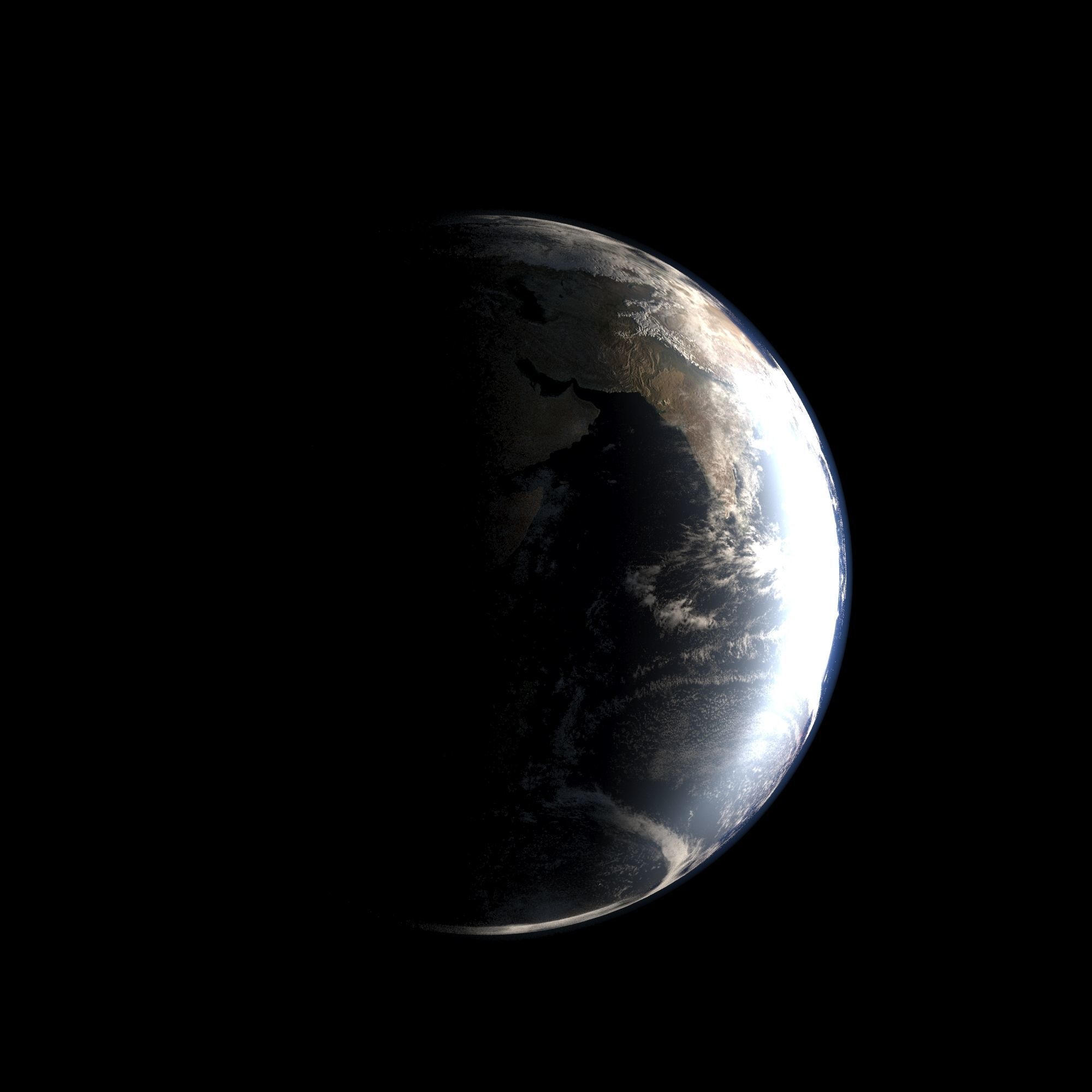 EARTH from space - Low-poly 3D model_4