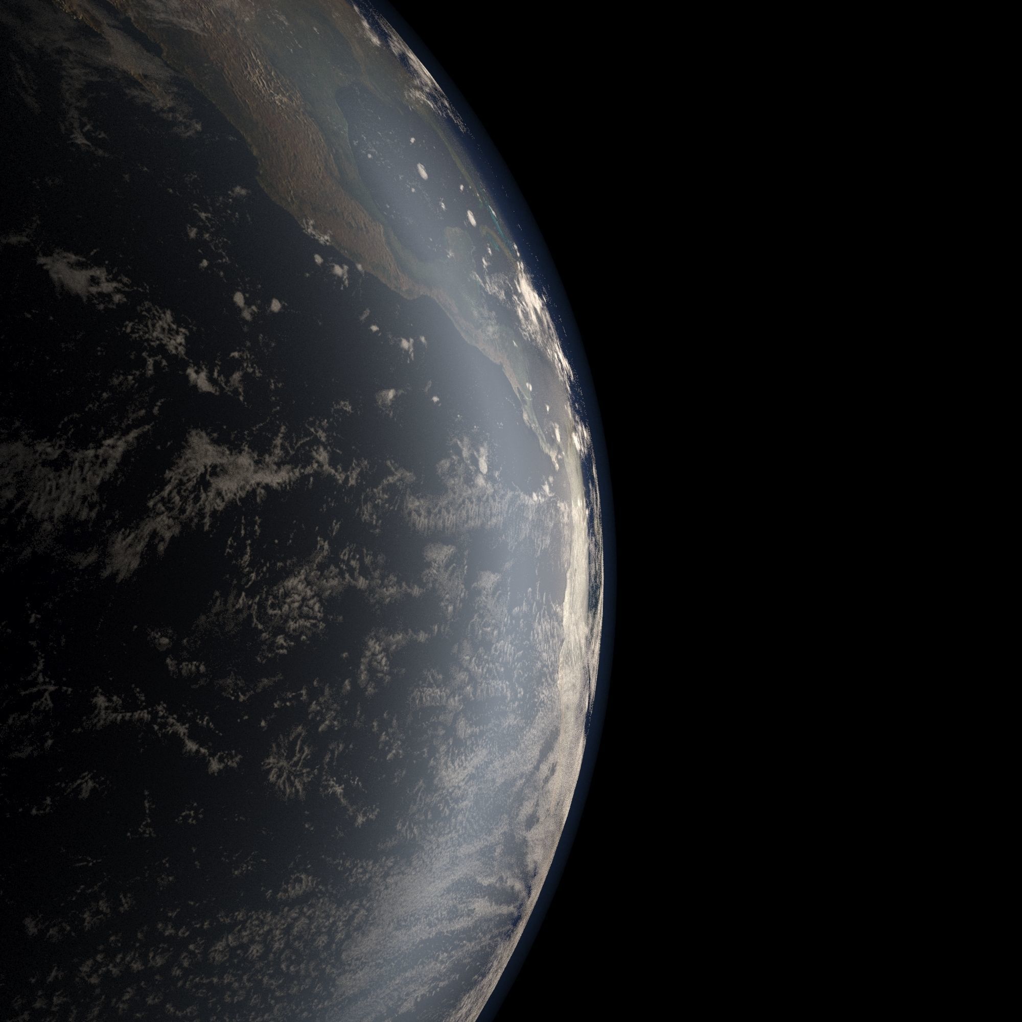EARTH from space - Low-poly 3D model_15