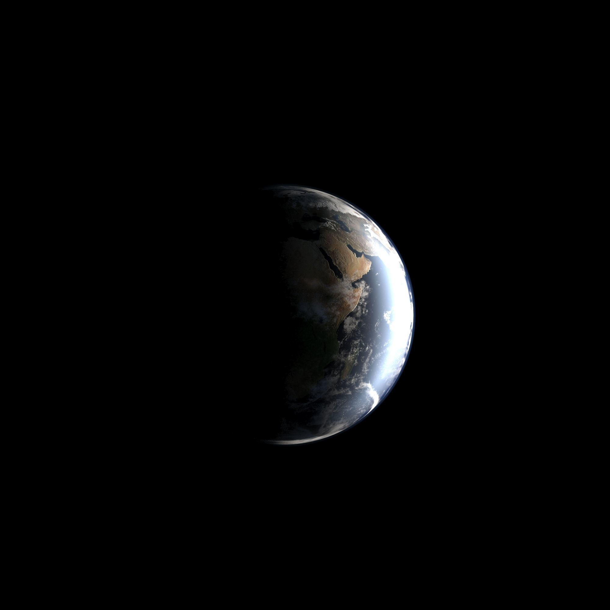 EARTH from space - Low-poly 3D model_2