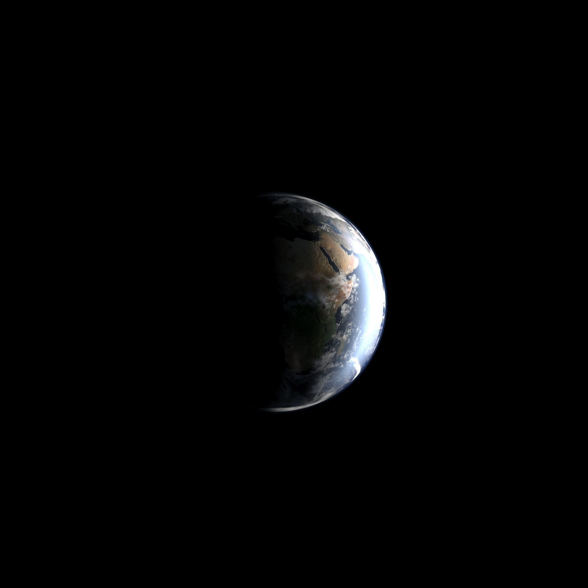 EARTH from space - Low-poly 3D model_1