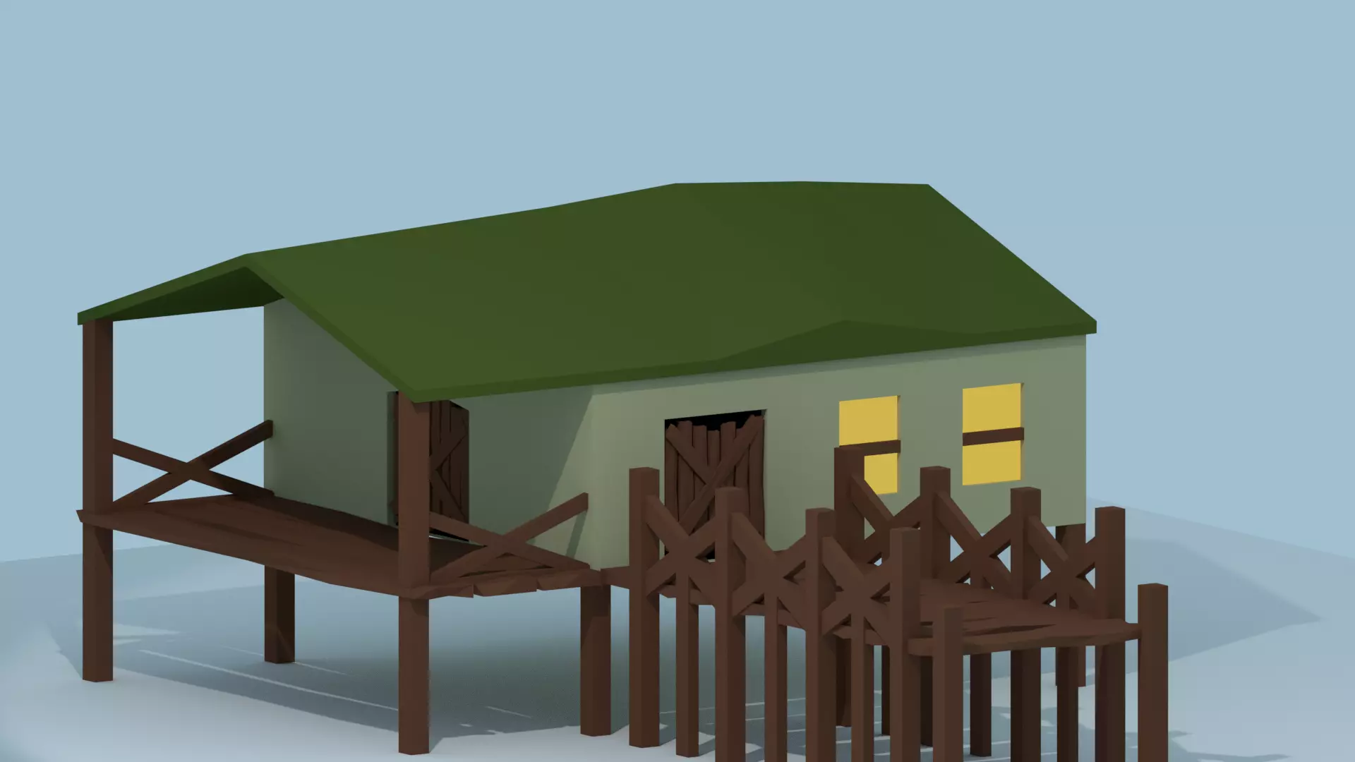 Swamp House Free low-poly 3D model