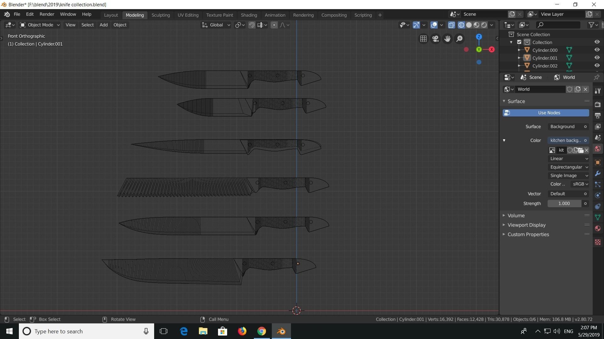knives set of Low-poly 3D model_4