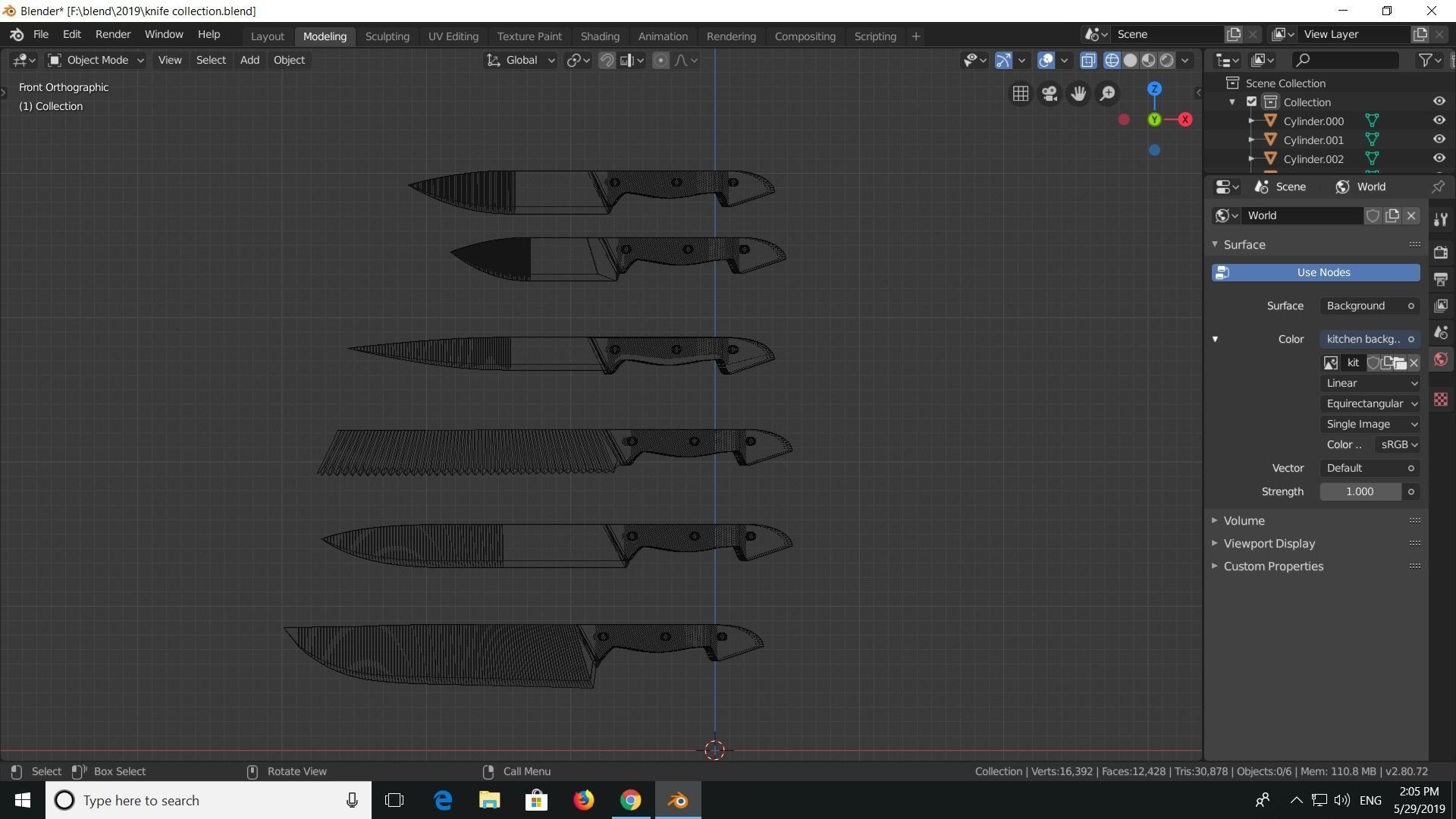 knives set of Low-poly 3D model_3