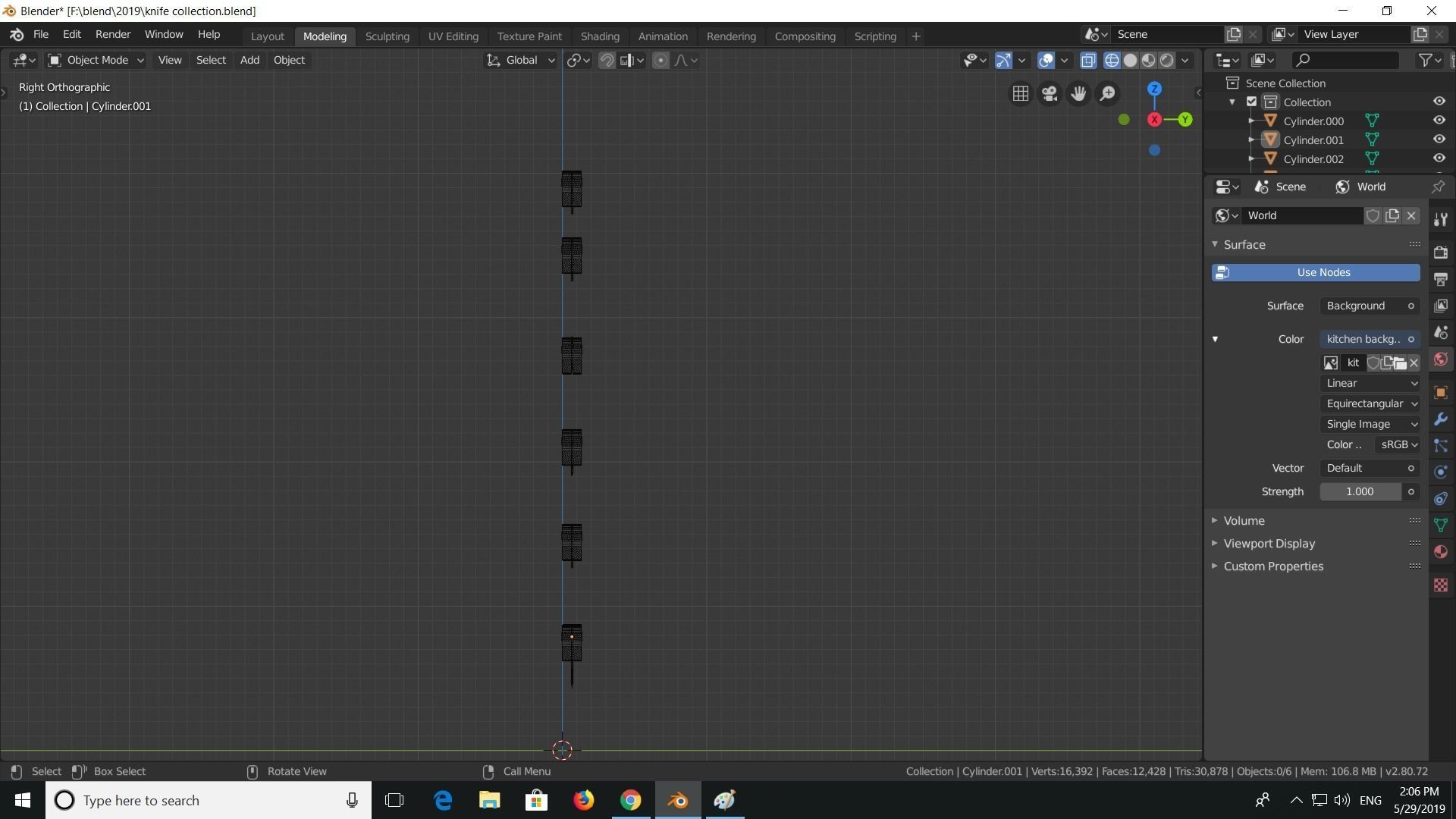 knives set of Low-poly 3D model_8