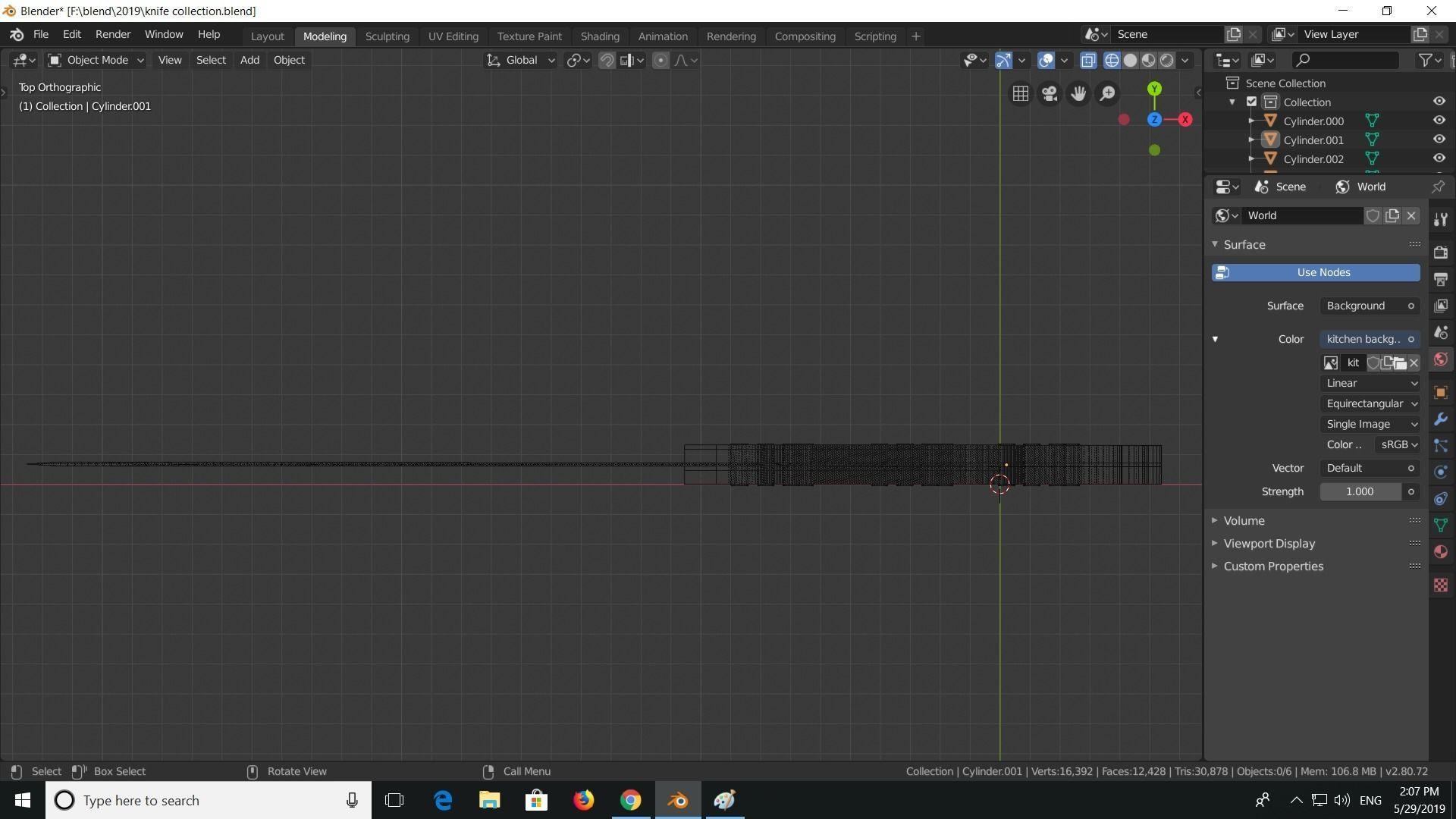 knives set of Low-poly 3D model_6