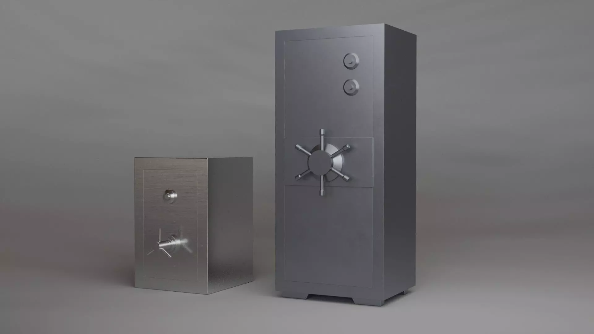 Steel safe industrial 3D model