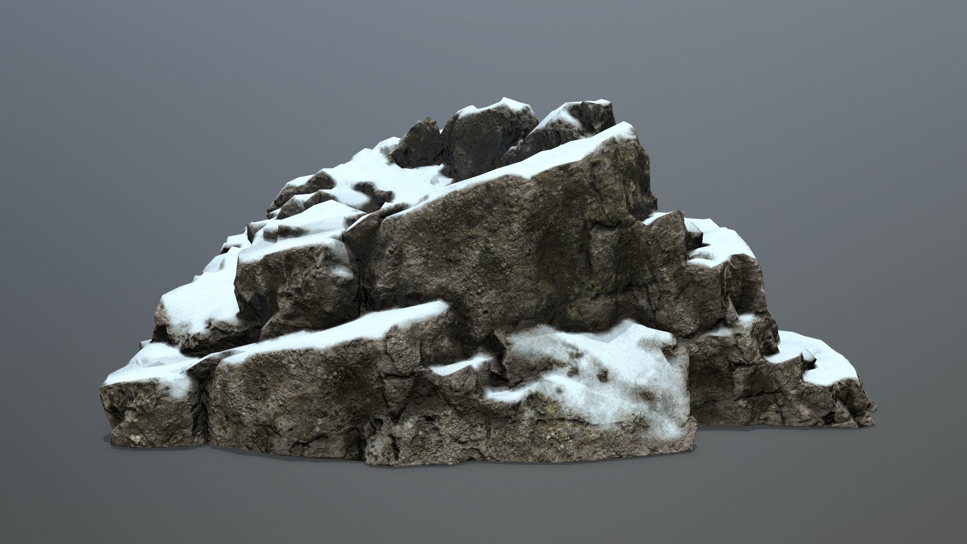 snow rocks Low-poly 3D model_2