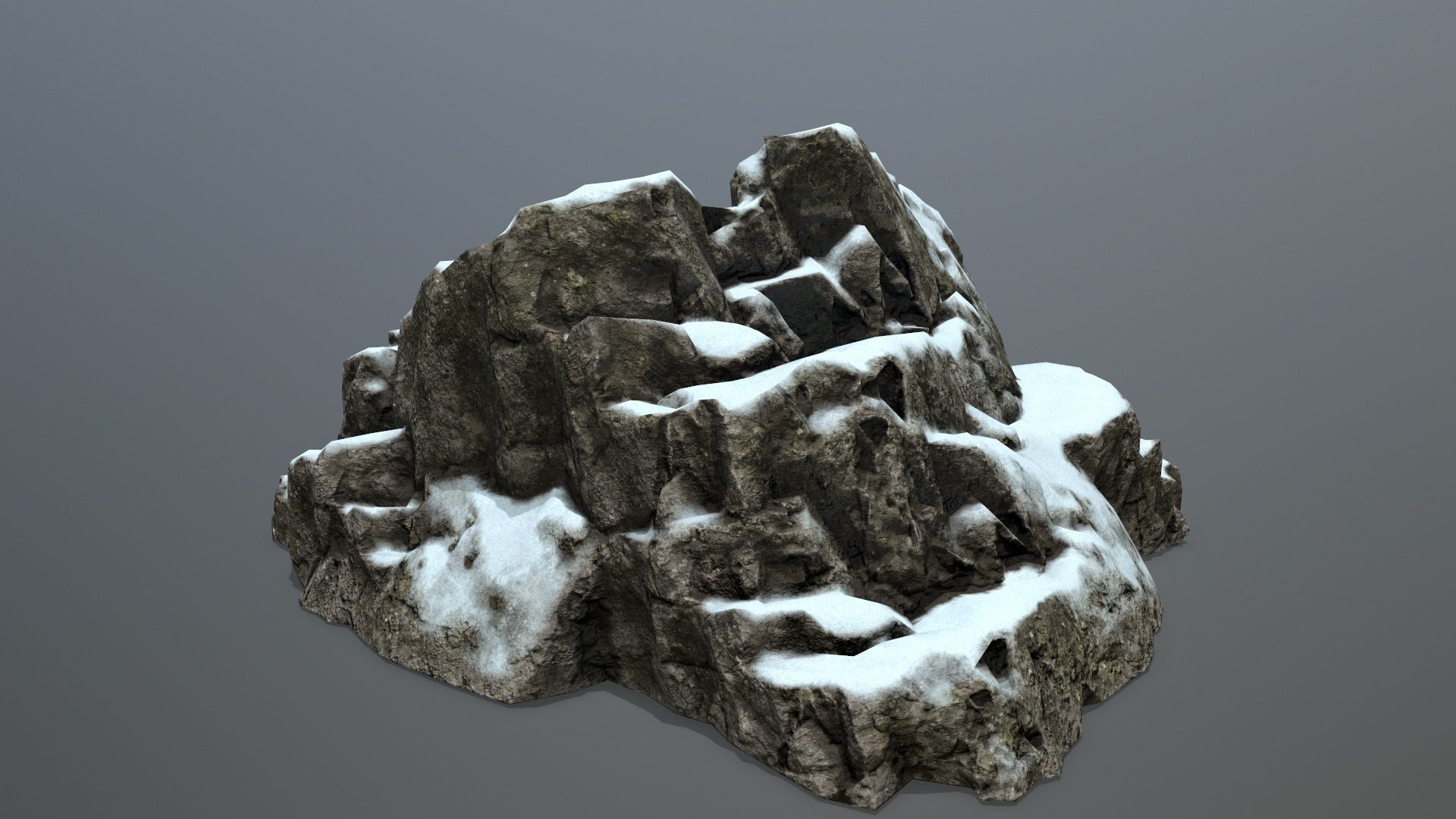 snow rocks Low-poly 3D model_1