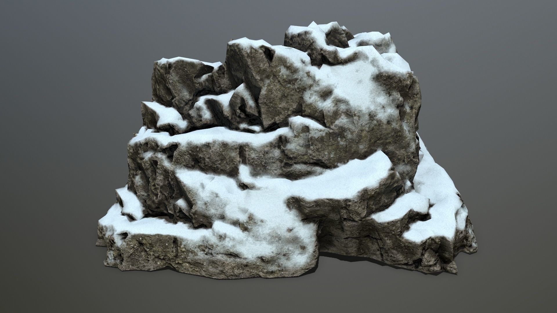 snow rocks Low-poly 3D model_7