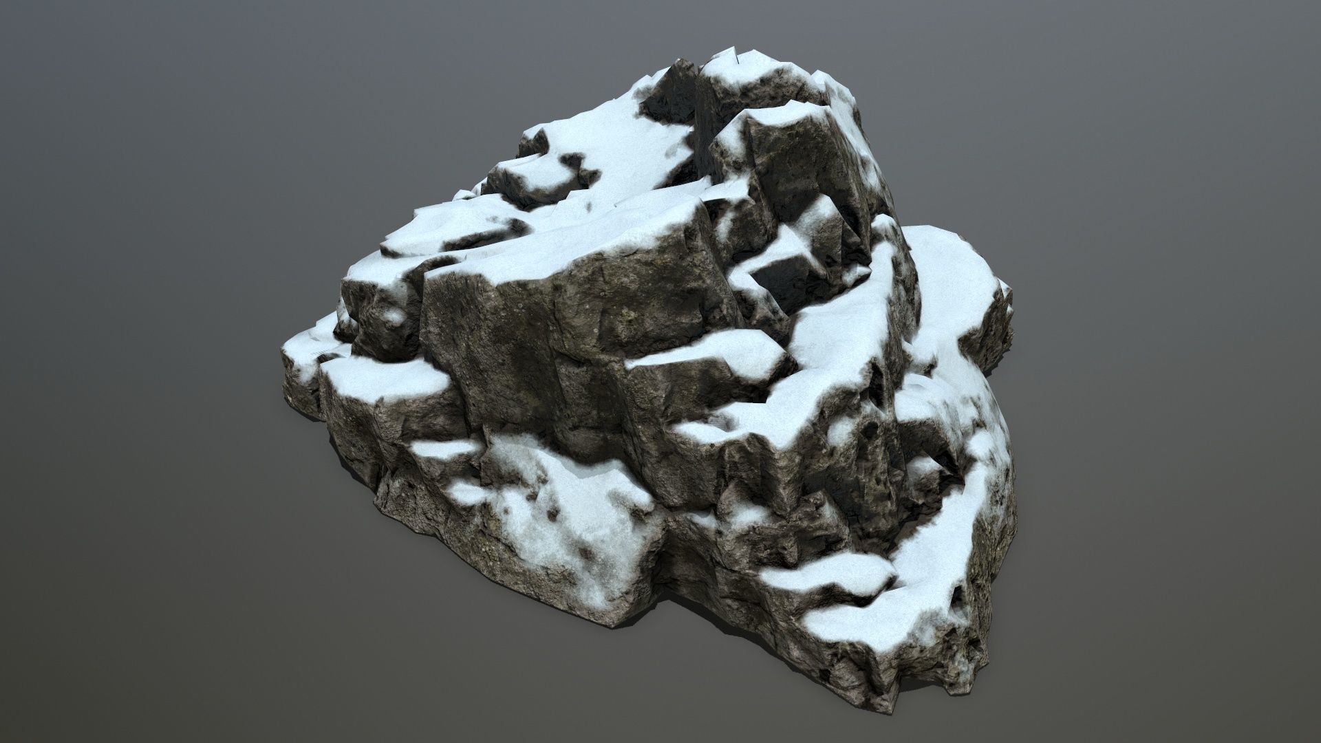 snow rocks Low-poly 3D model_8