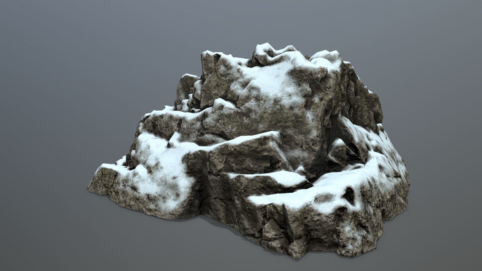 snow rocks Low-poly 3D model_6
