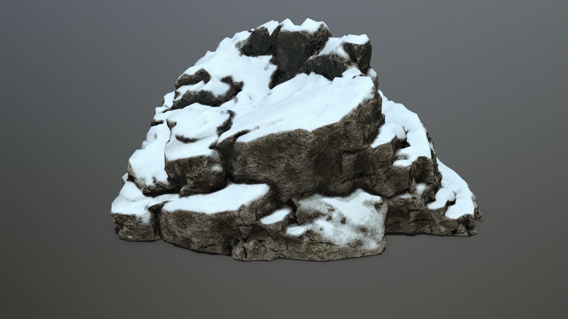 snow rocks Low-poly 3D model_9