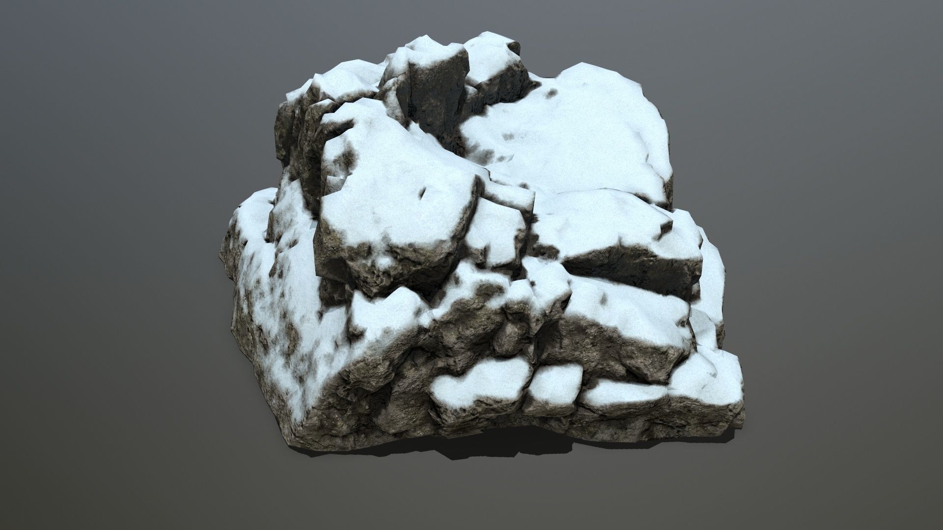 snow rocks Low-poly 3D model_11
