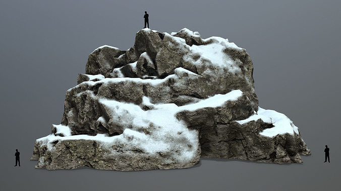snow rocks Low-poly 3D model