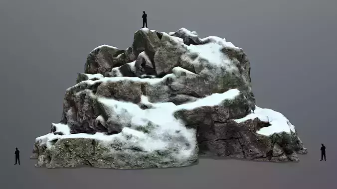 snow rocks Low-poly 3D model