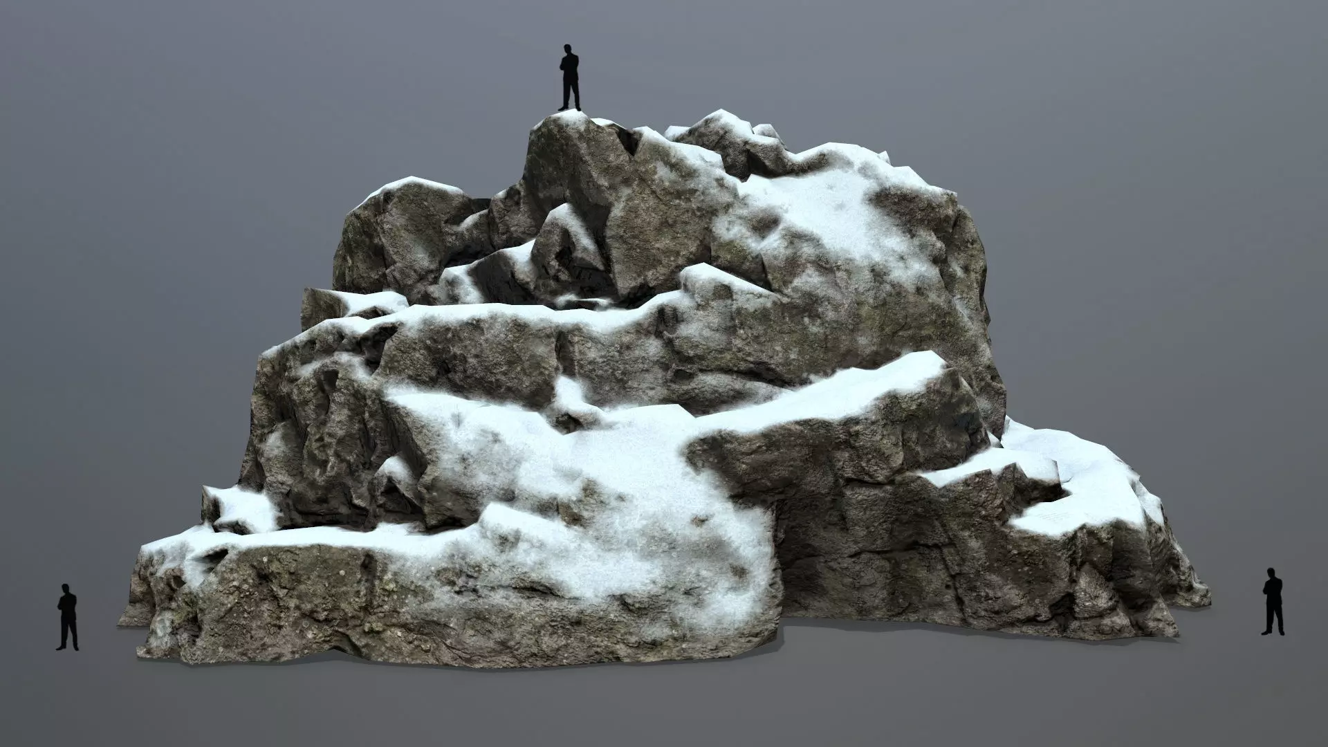 snow rocks Low-poly 3D model_0