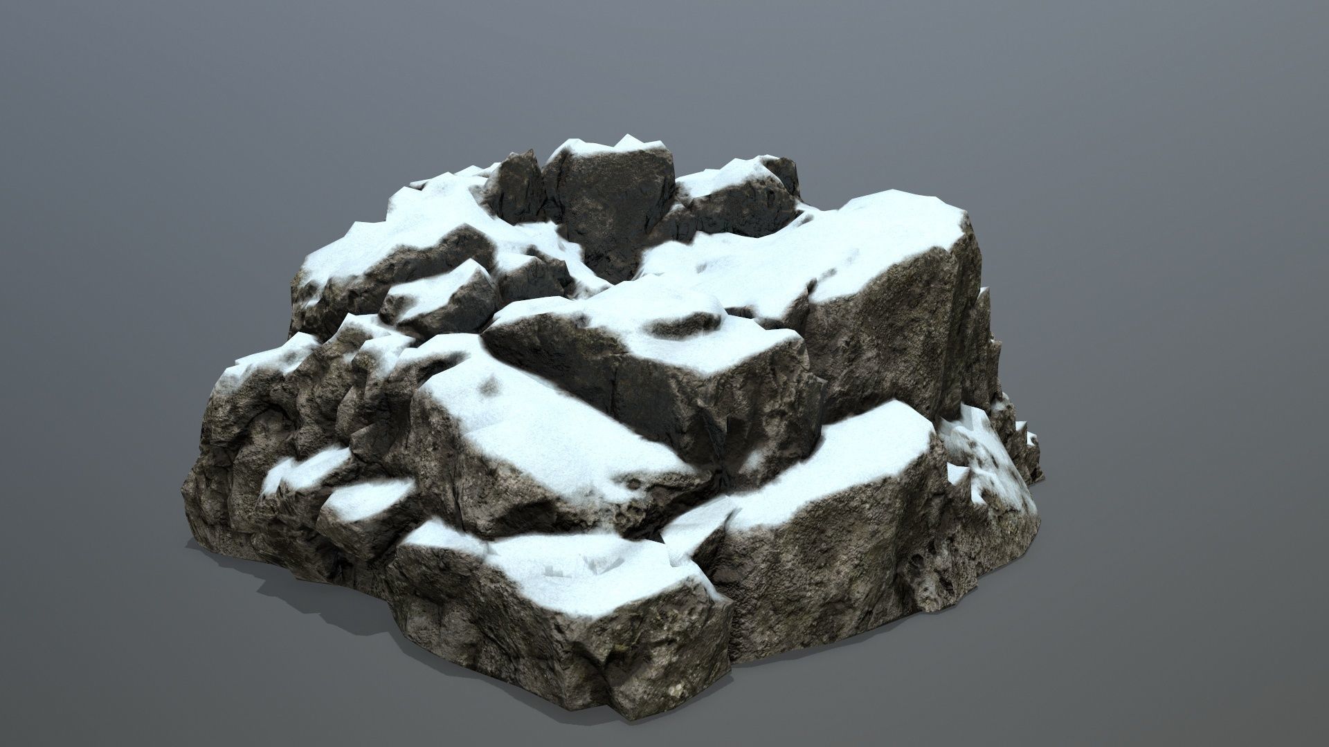 snow rocks Low-poly 3D model_3