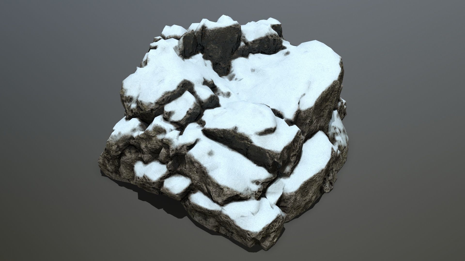 snow rocks Low-poly 3D model_10