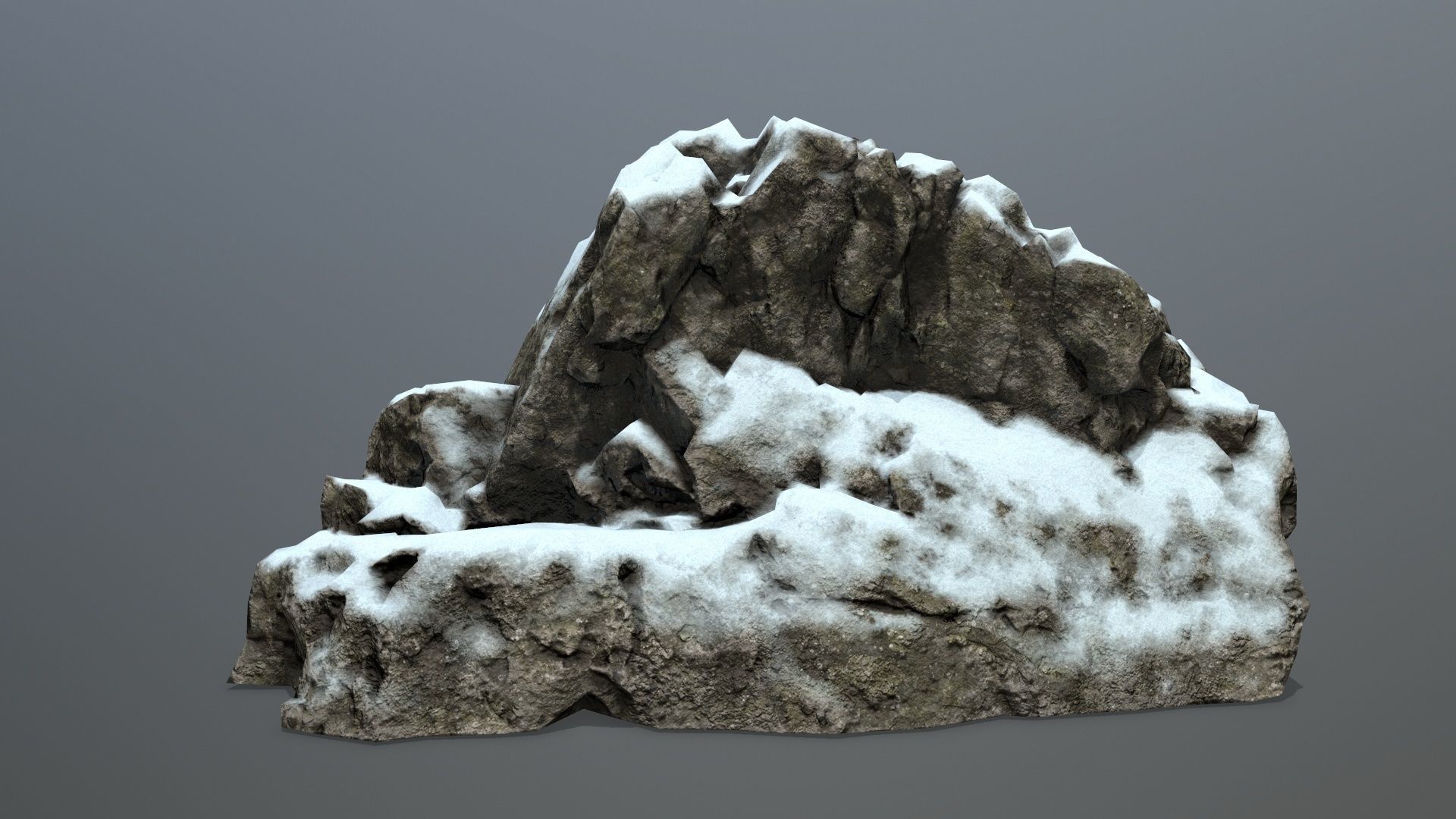 snow rocks Low-poly 3D model_5
