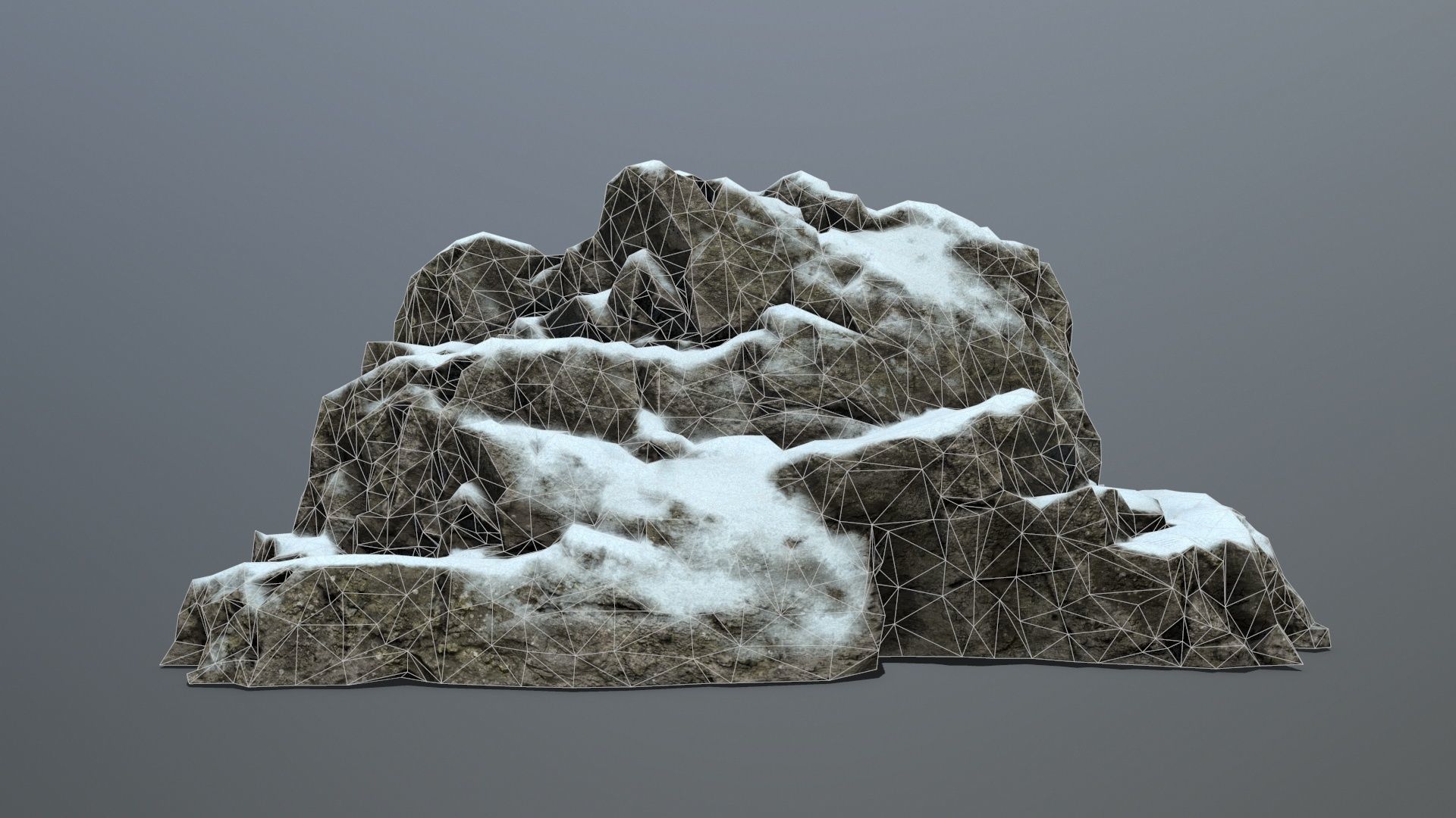 snow rocks Low-poly 3D model_14