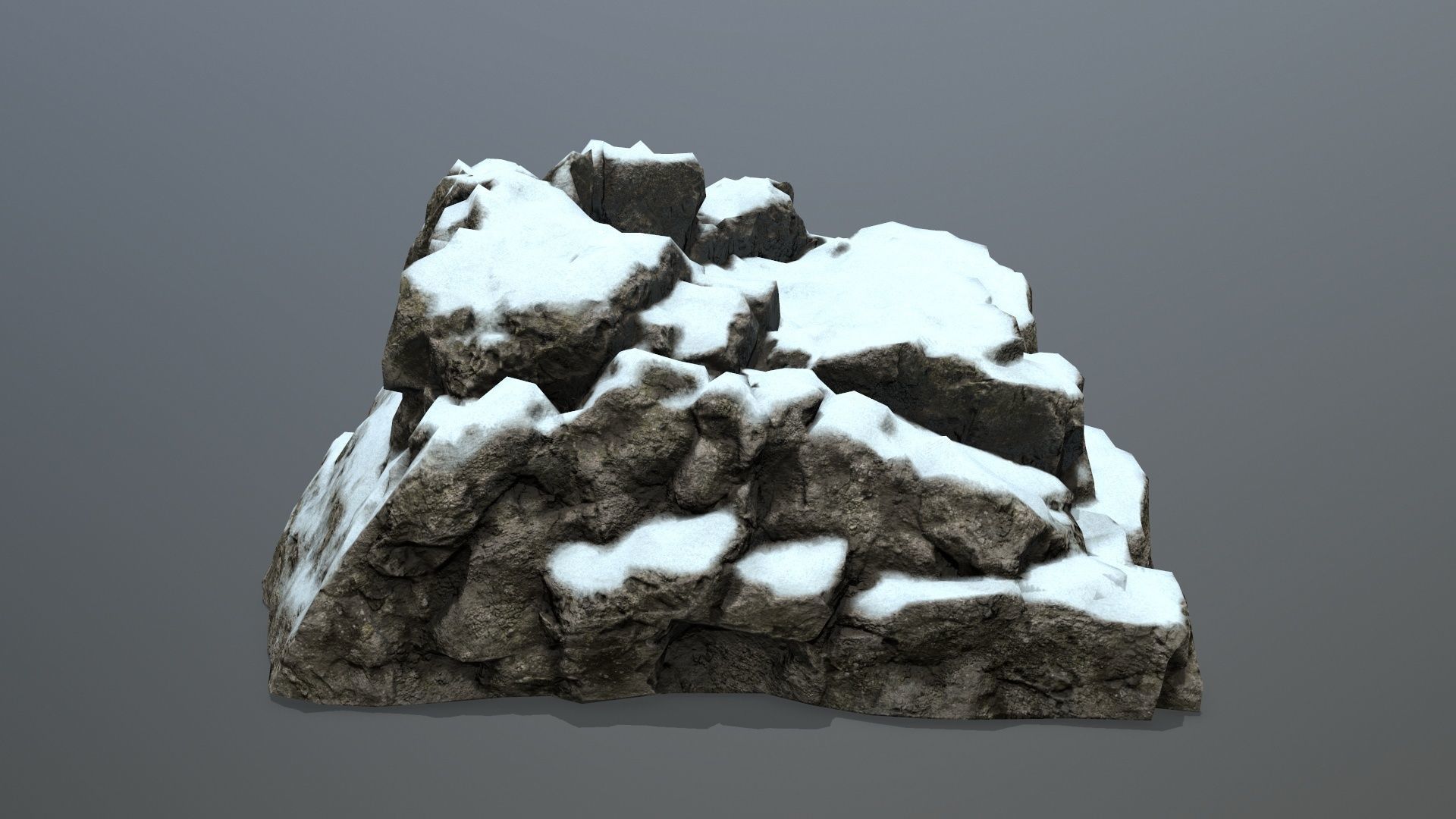 snow rocks Low-poly 3D model_4