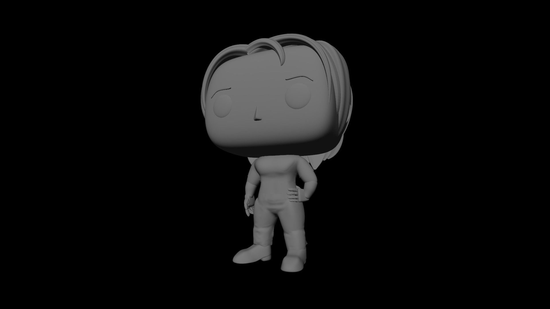 Custom Pop Girl short hair with Clothes 3D Print Model 3D print model_12