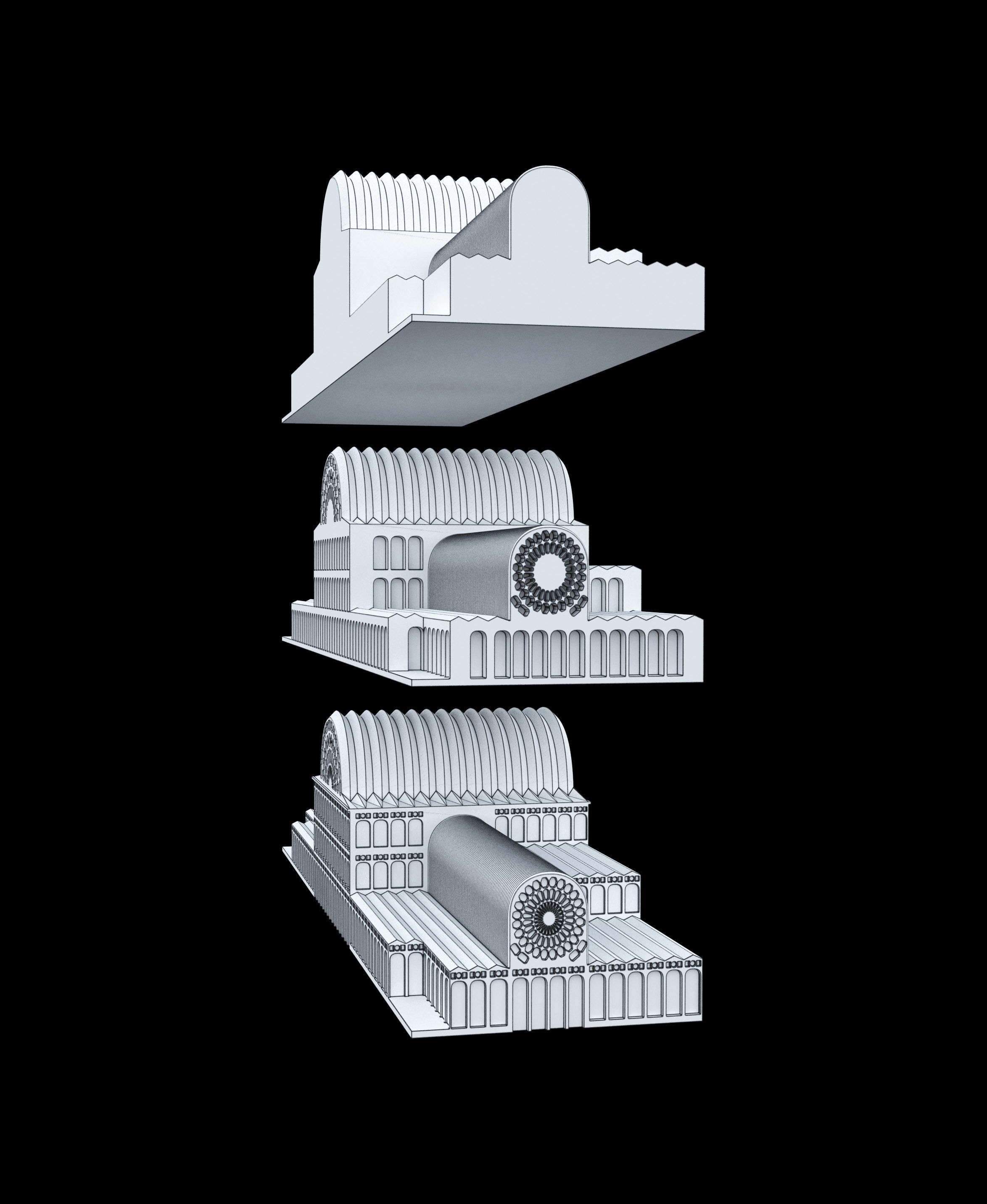 The crystal palace low poly 3D print model_2