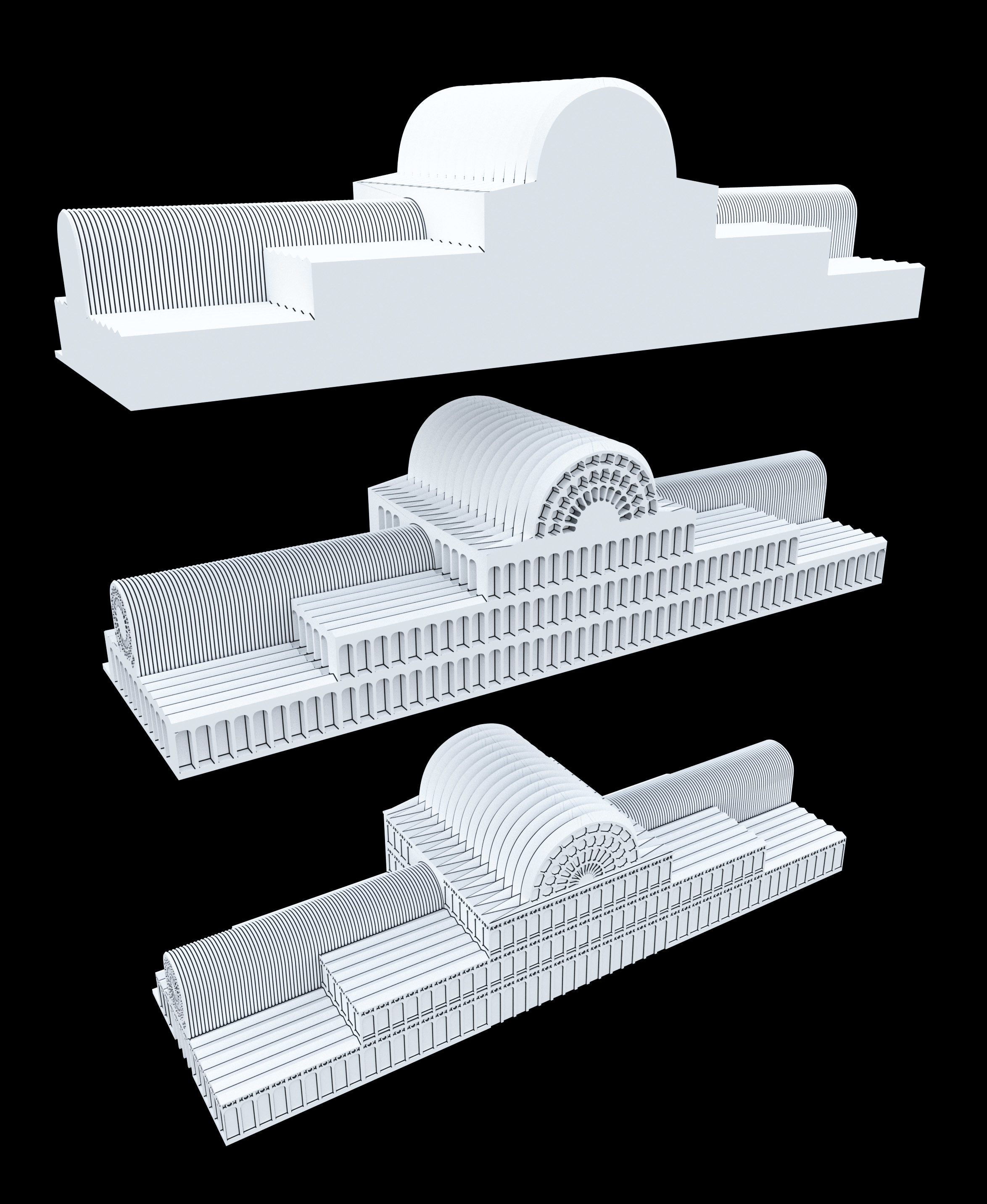 The crystal palace low poly 3D print model_1