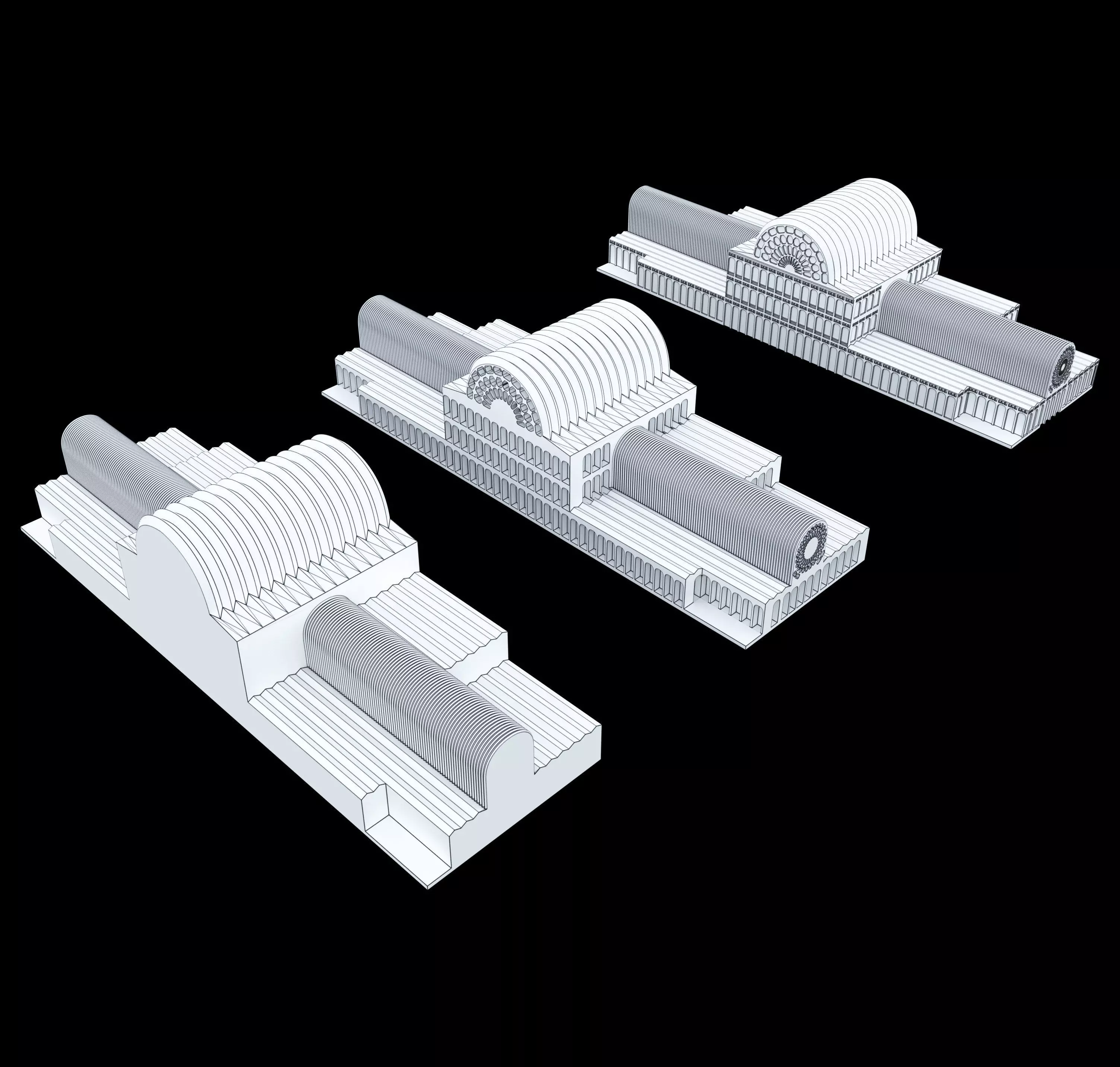 The crystal palace low poly 3D print model_0