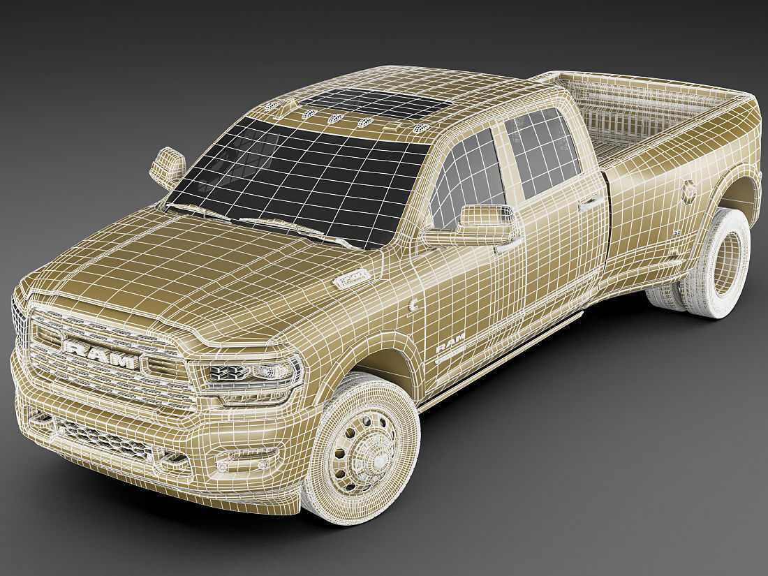 Ram 3500 HD Limited Dually 2019 3D model_19