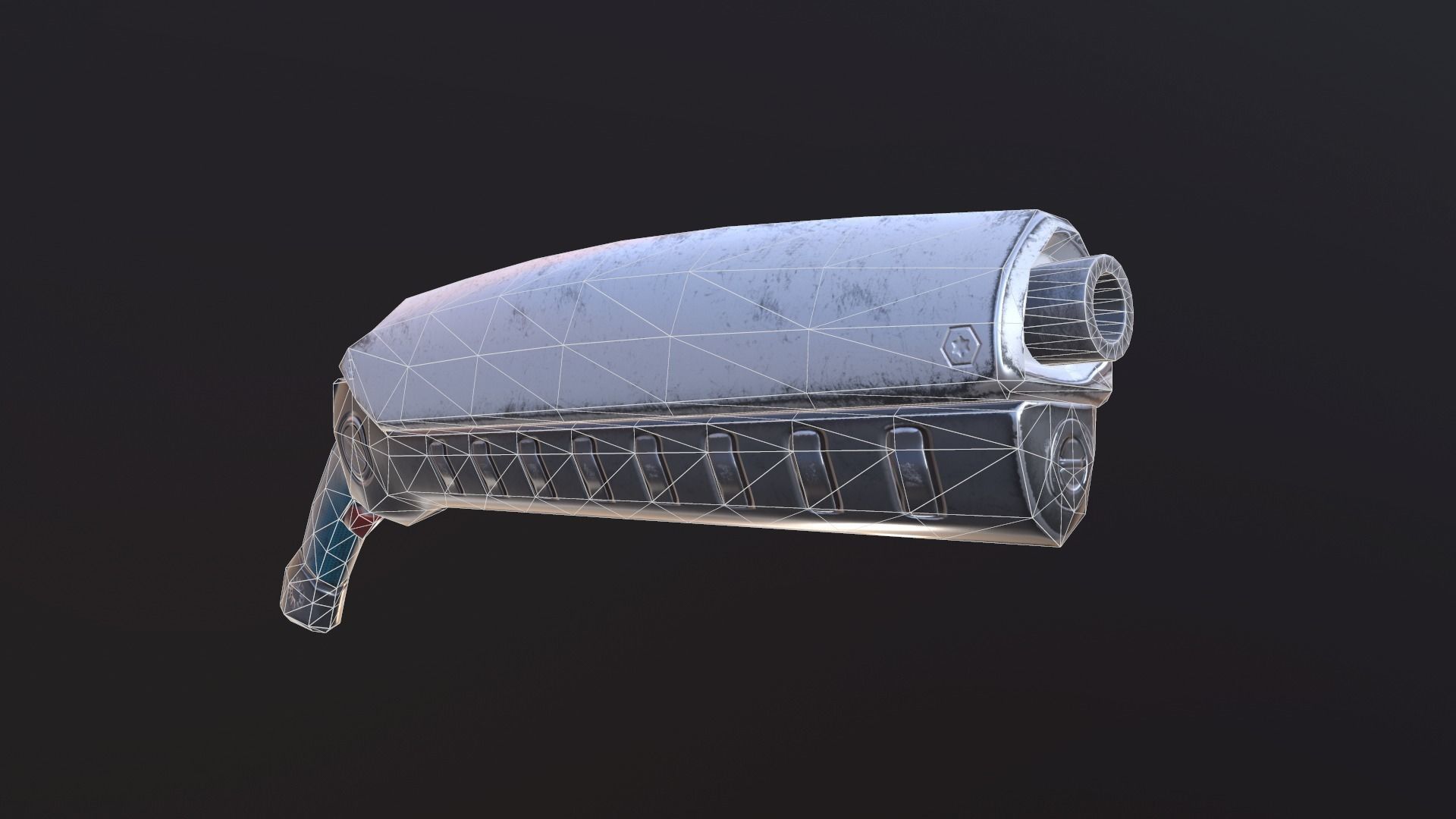 Sci-Fi Blaster Low-poly 3D model_8