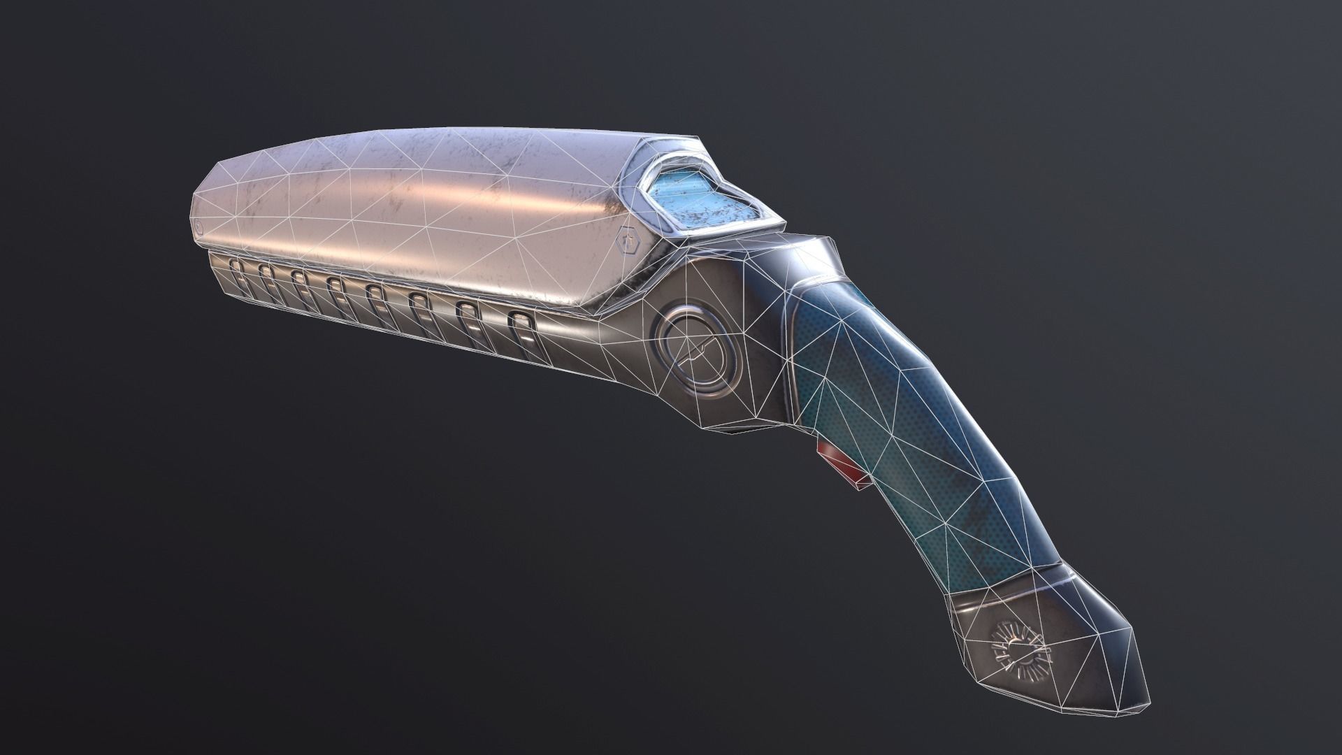 Sci-Fi Blaster Low-poly 3D model_7