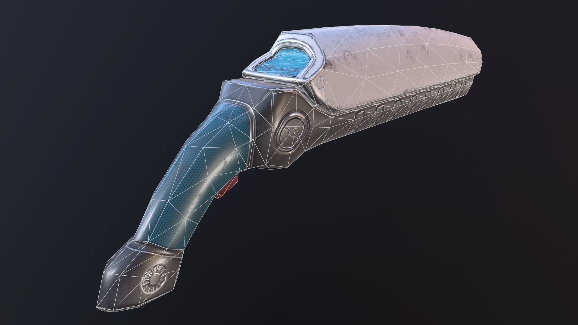 Sci-Fi Blaster Low-poly 3D model_9
