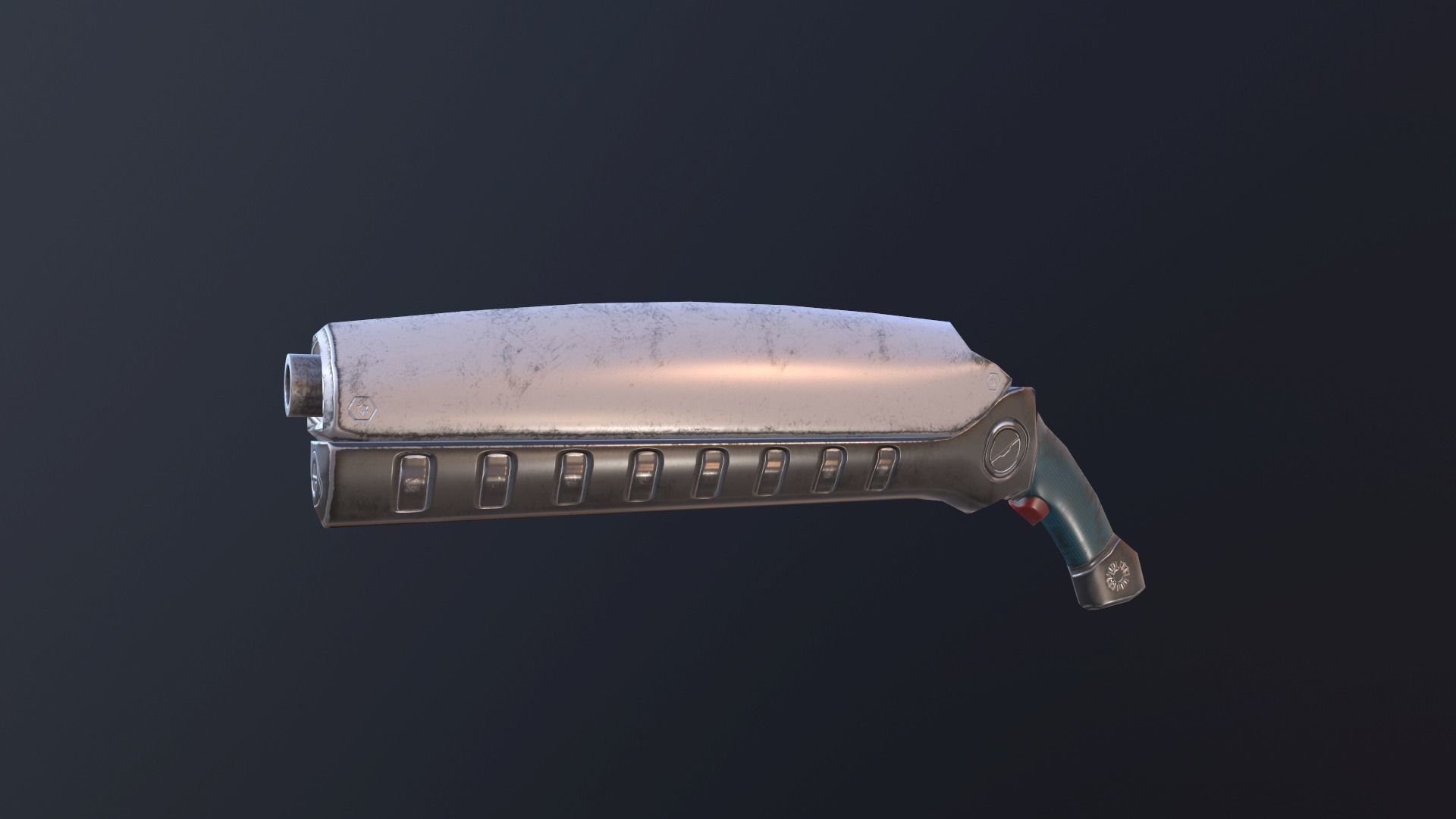 Sci-Fi Blaster Low-poly 3D model_0