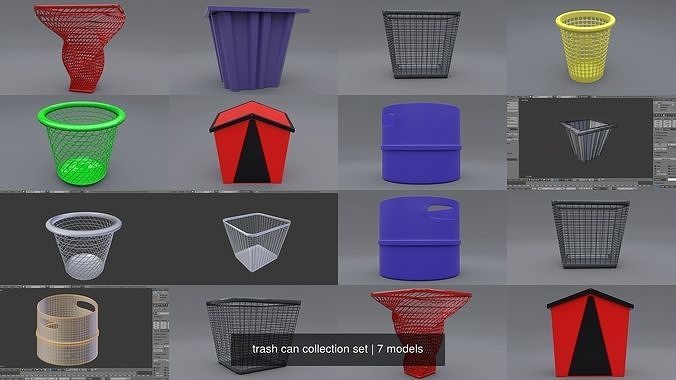 trash can collection set 