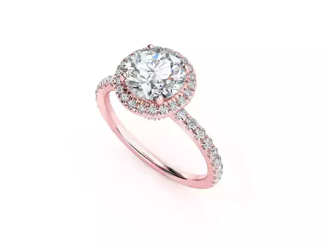 ZRP005 halo engagement ring in rose gold