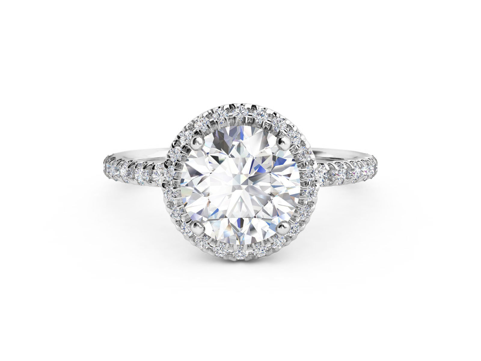 ZRP005 halo engagement ring in rose gold 3D print model_3