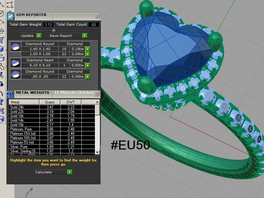 ZRP007 heart halo engagement ring in rose gold 3D print model_5