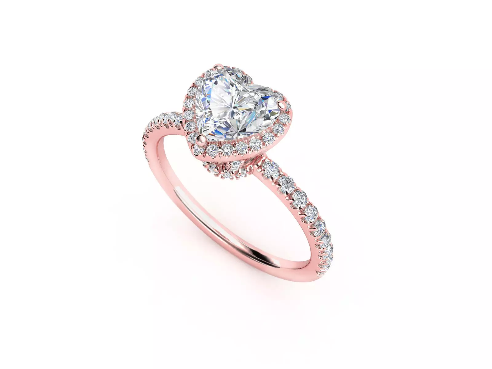 ZRP007 heart halo engagement ring in rose gold 3D print model_0