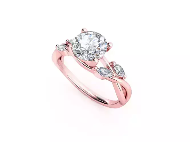 ZRP010 person engagement ring in rose gold