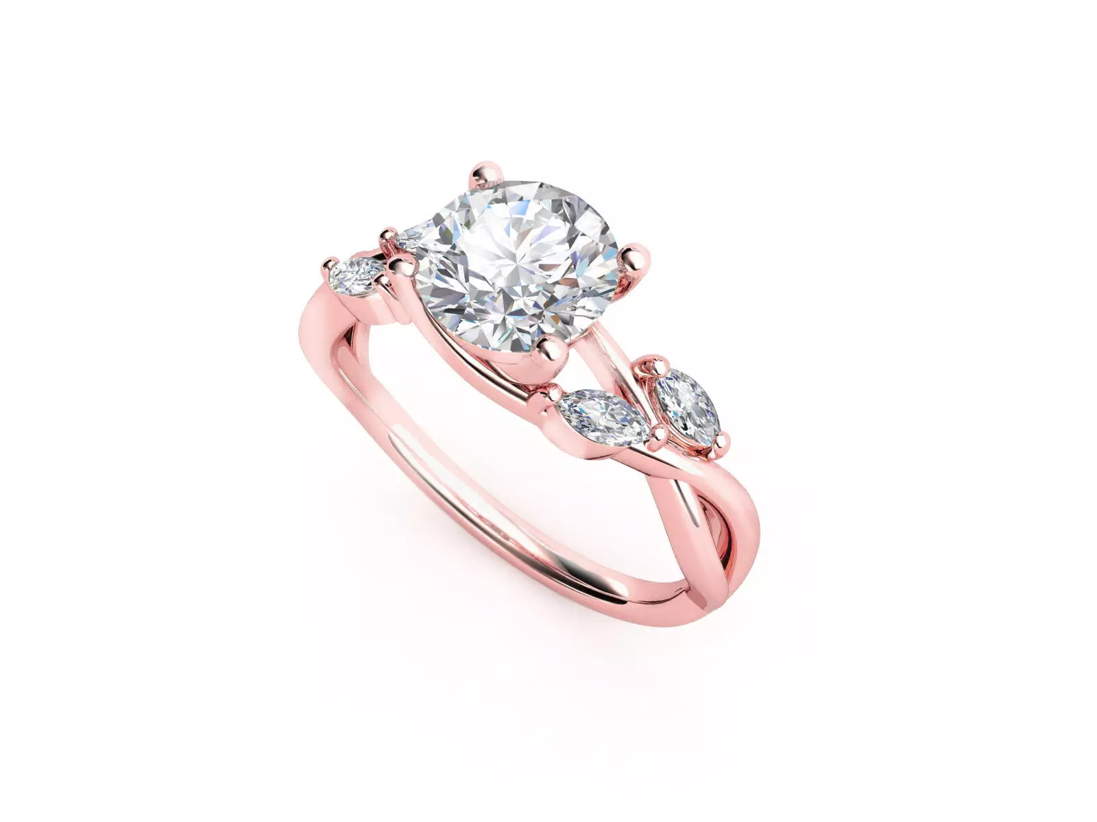 ZRP010 person engagement ring in rose gold 3D print model_0