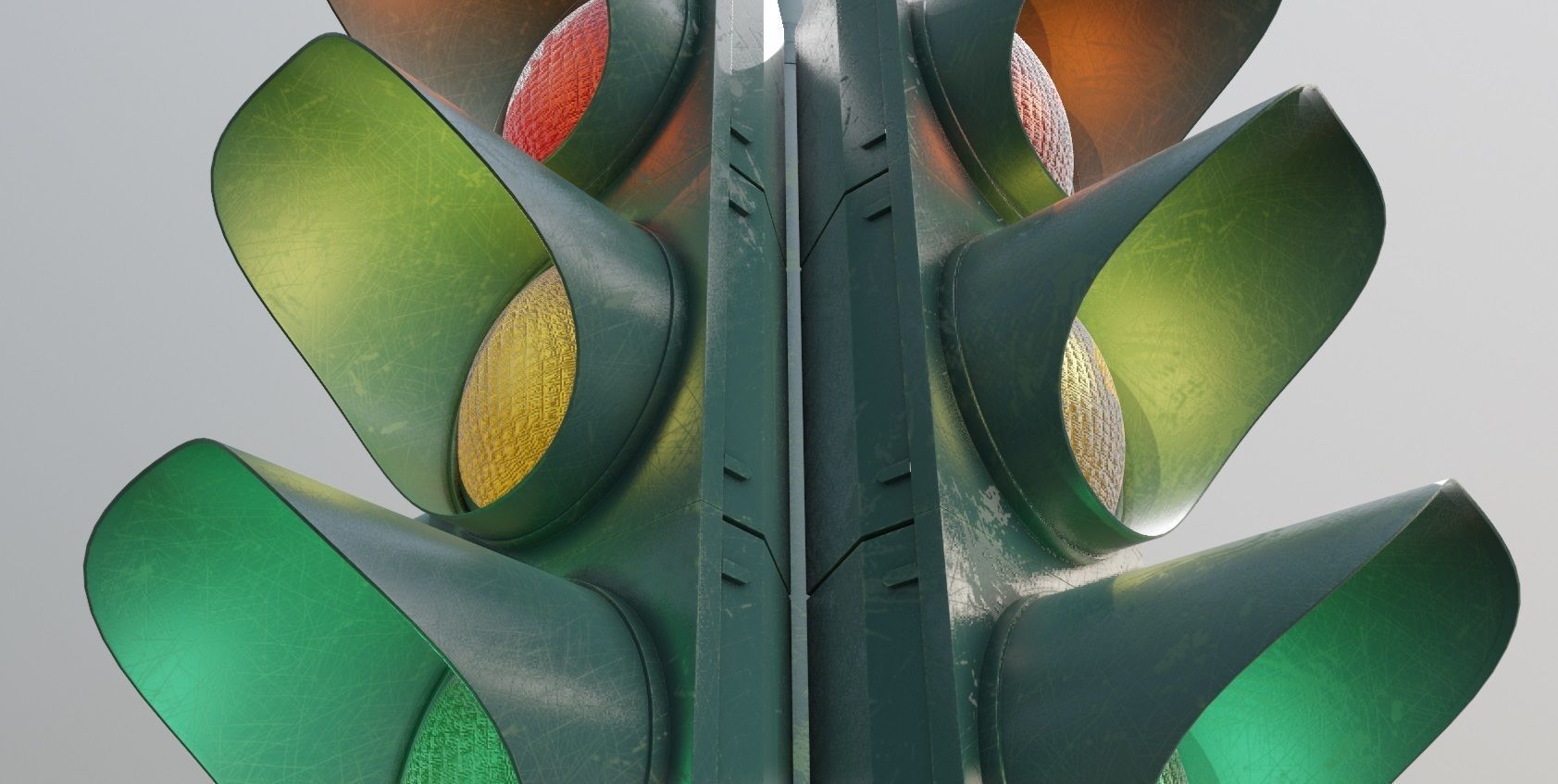 Traffic Lights Low-poly 3D model_5