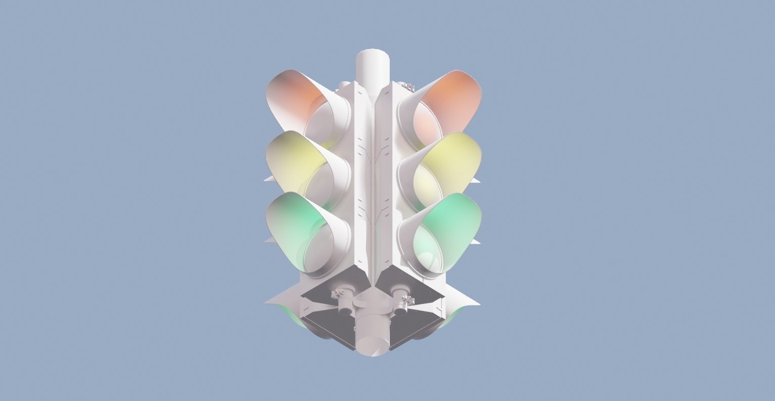 Traffic Lights Low-poly 3D model_2