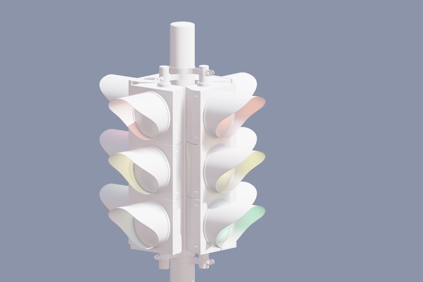 Traffic Lights Low-poly 3D model_1