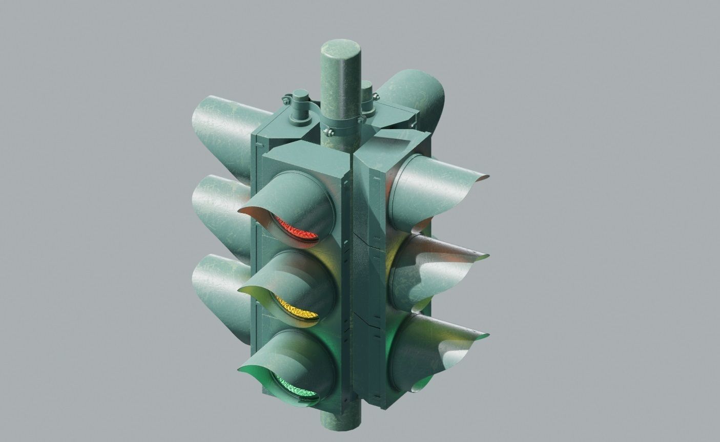 Traffic Lights Low-poly 3D model_7