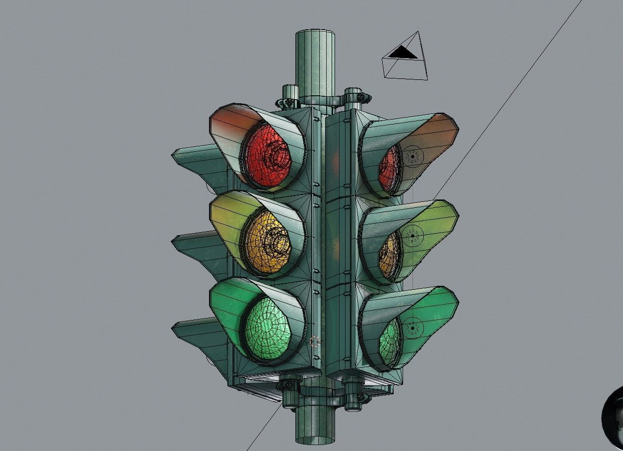 Traffic Lights Low-poly 3D model_8